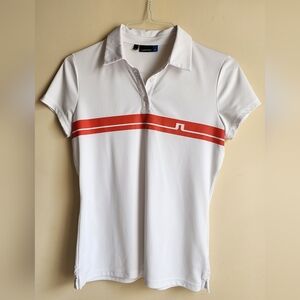 J Lindeberg Women's White Golf Short Sleeve Polo